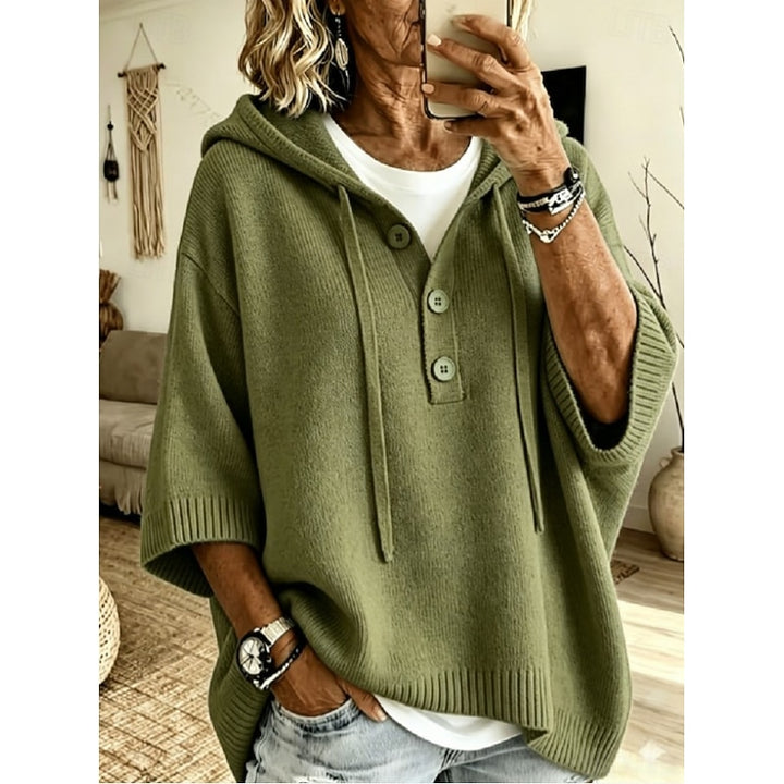 Danica | Relaxed Button-Neck Hoodie