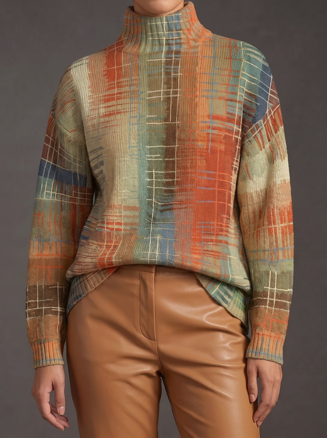 Ines | Artful Print Turtleneck