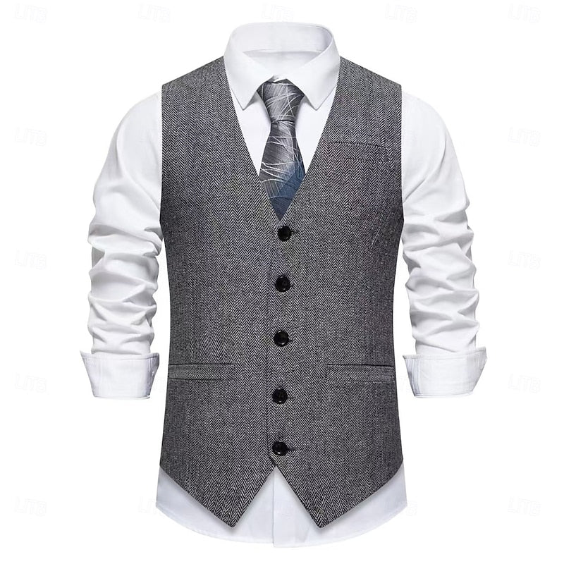 Arthur | Tailored Herringbone Waistcoat