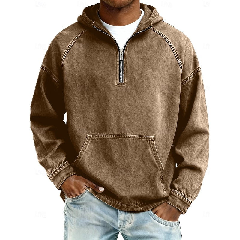 Elliott | Washed Quarter-Zip Hoodie