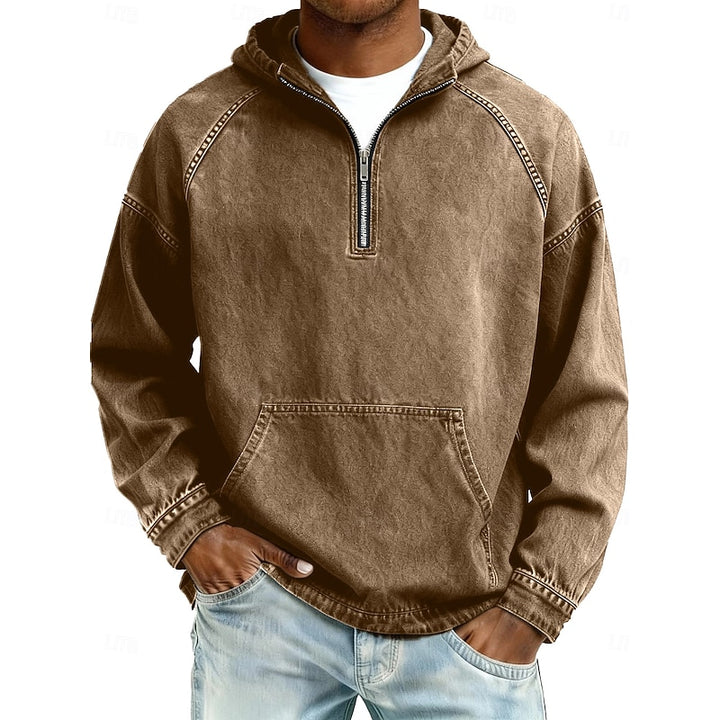 Elliott | Washed Quarter-Zip Hoodie