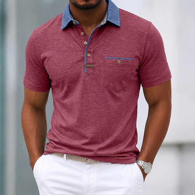 Marvin | Men's Contrast Collar Business Polo Shirt