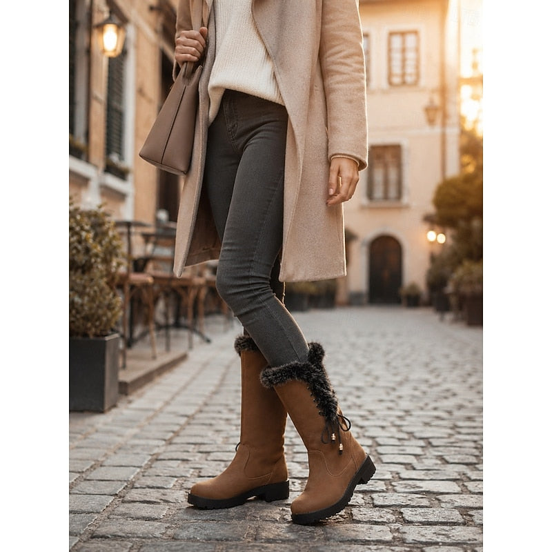 Paige | Cozy Lace-Up Knee-High Boots