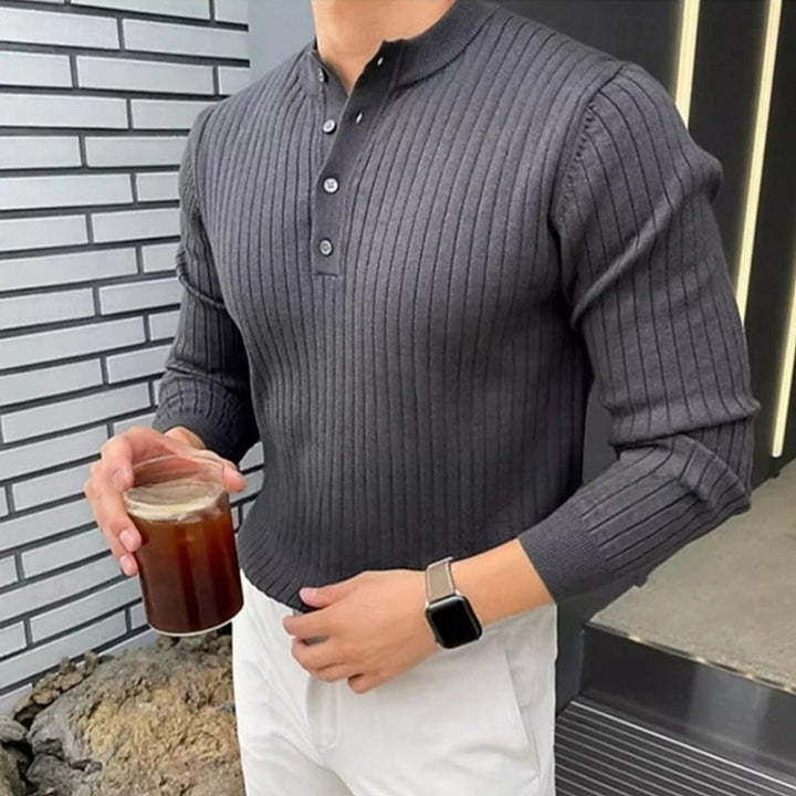 Reid | Ribbed Henley Sweater