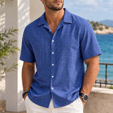 Neil | Men's Linen Camp Collar Shirt