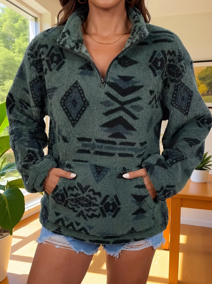 Rowan | Patterned Half-Zip Pullover