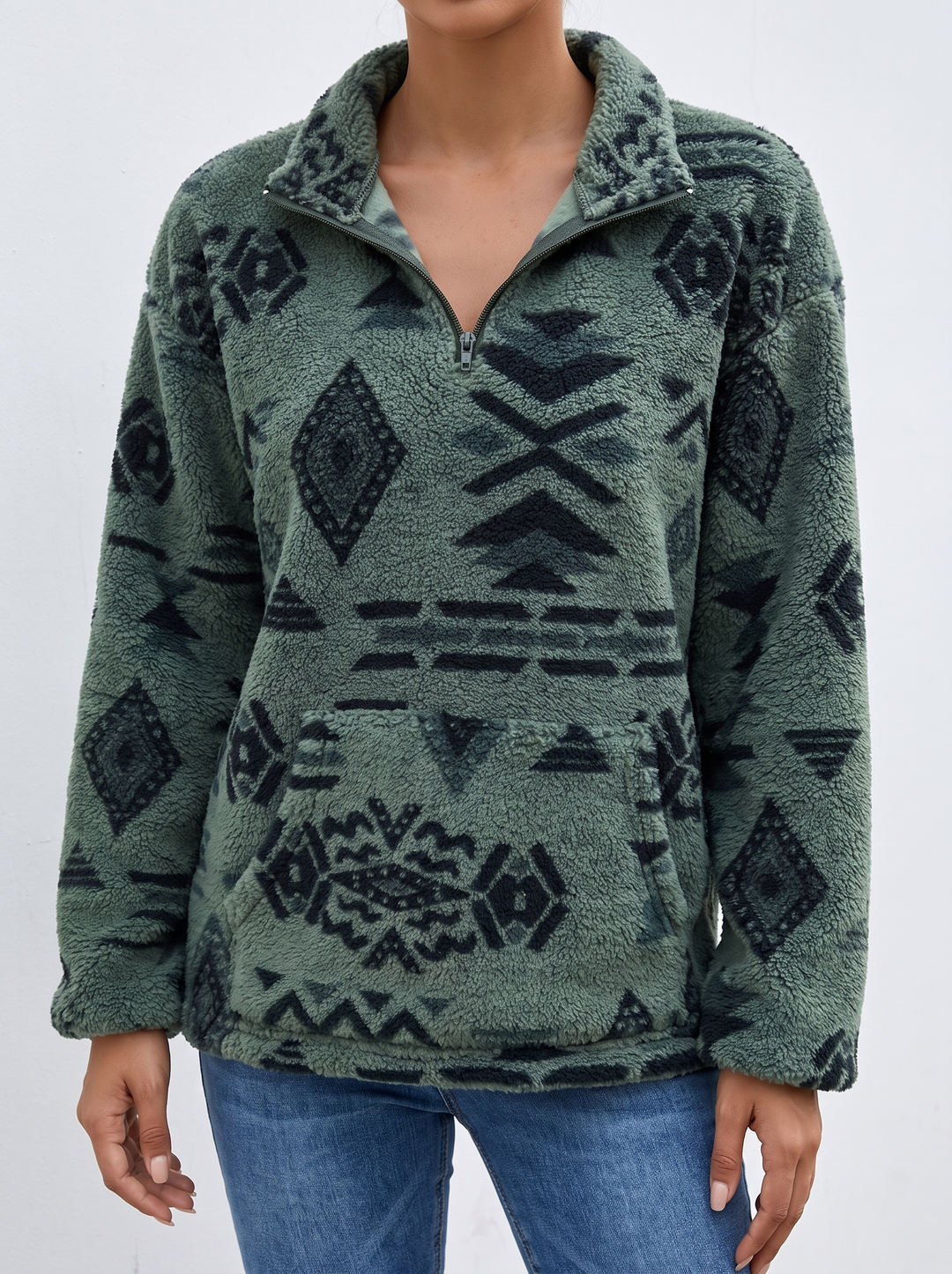Rowan | Patterned Half-Zip Pullover