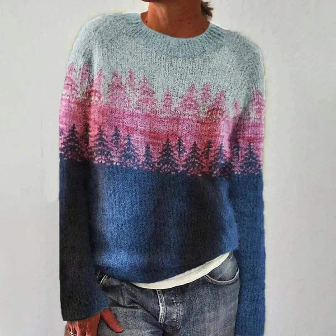 Priscilla | Scenic Colorblock Knit Sweater