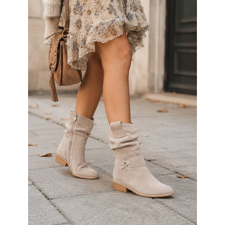 Pamela | Slouchy Buckle Ankle Boots