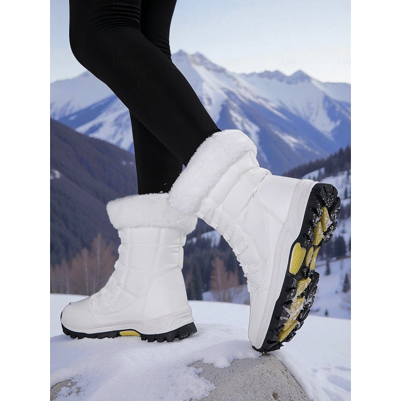 Katherine | Cozy Fur-Trimmed Lace-Up Snow Boots
