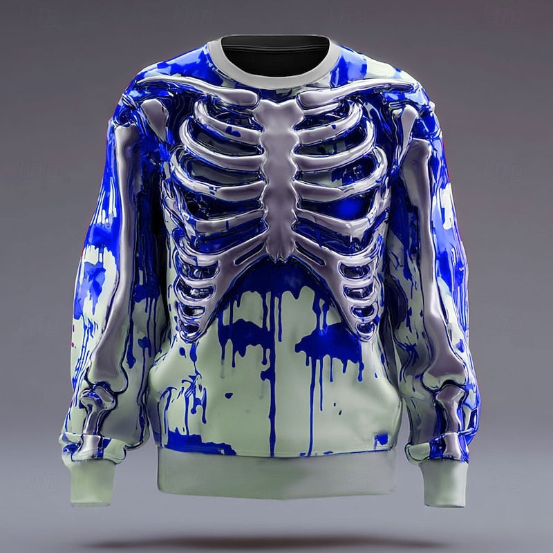 Wexford | Halloween Skeleton Print Sweatshirt