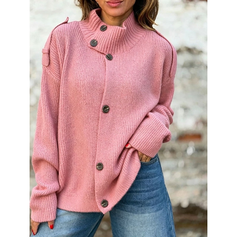 Lorna | Buttoned Stand-Collar Cardigan