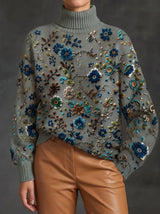 Liesel | Botanical Turtleneck Sweater