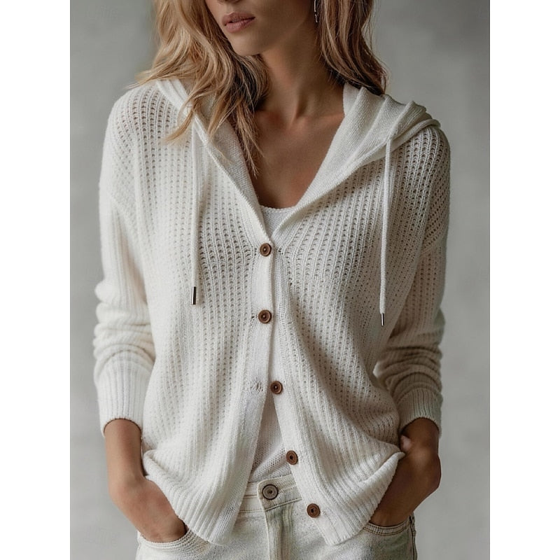 Marion | Hooded Button-Front Cardigan