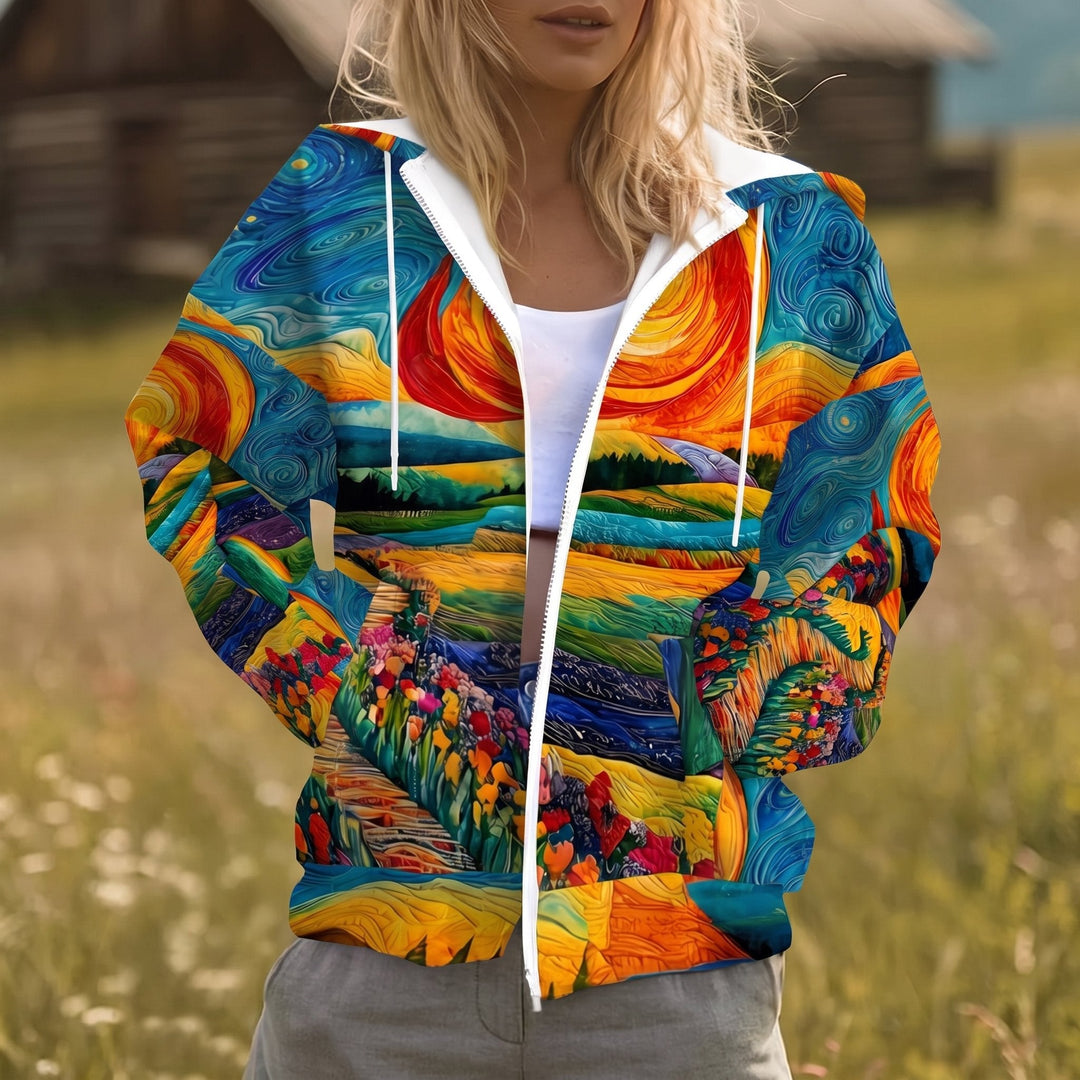 Brooke | Painterly Zip Hoodie