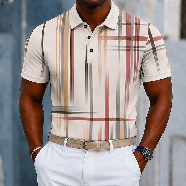 Winston | Modern Line-Print Polo Shirt
