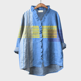 Verena | Ruffle-Trim Striped Blouse