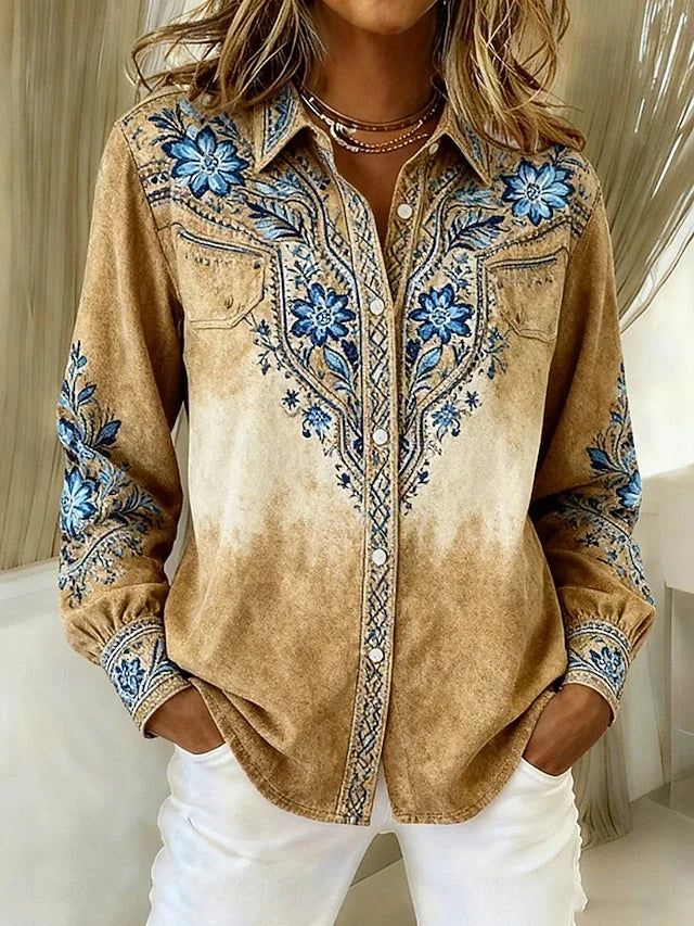 Constance | Vintage Floral Western Blouse