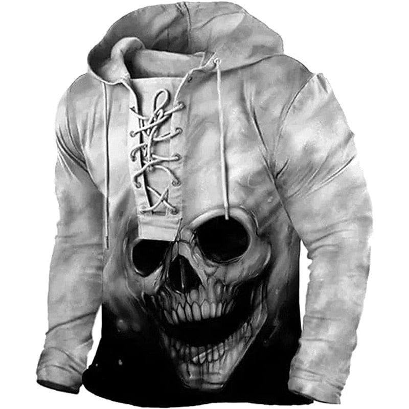 Barrett | Halloween Skull Lace-Up Hoodie