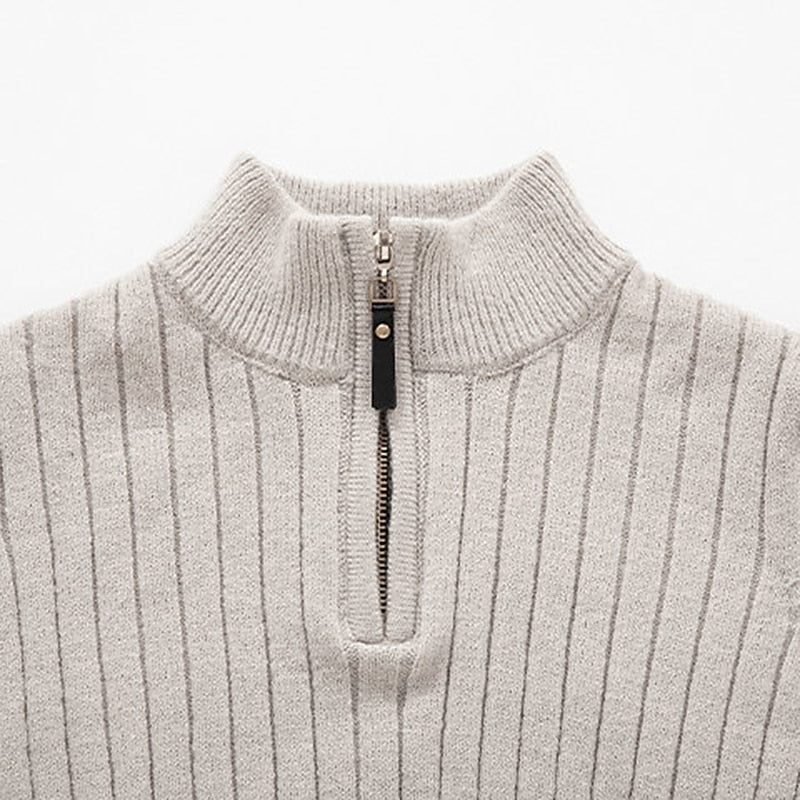 Miles | Ribbed Quarter-Zip Sweater