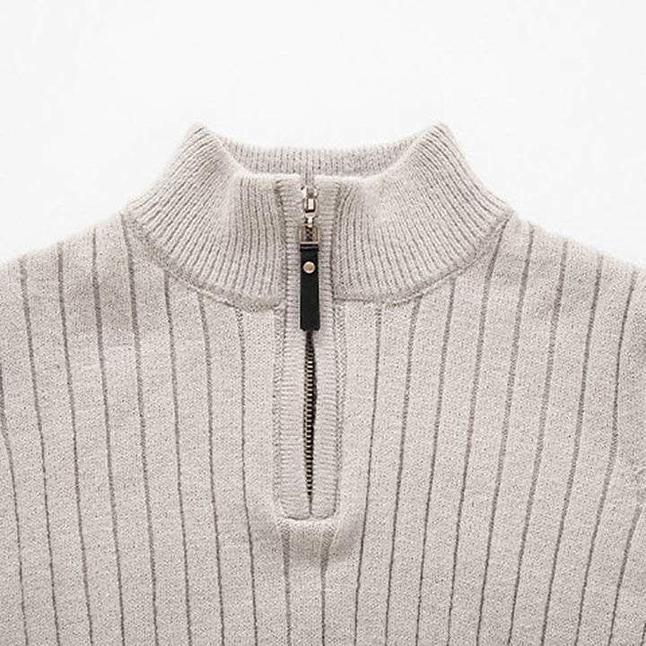 Miles | Ribbed Quarter-Zip Sweater