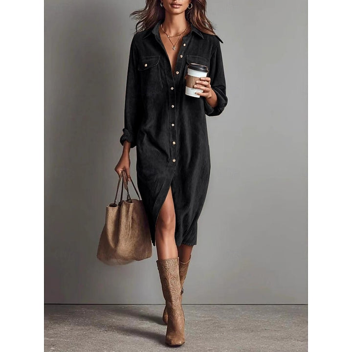 June | Relaxed Button-Front Shirt Dress