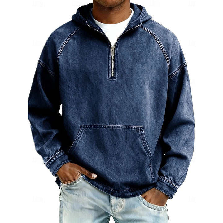 Elliott | Washed Quarter-Zip Hoodie
