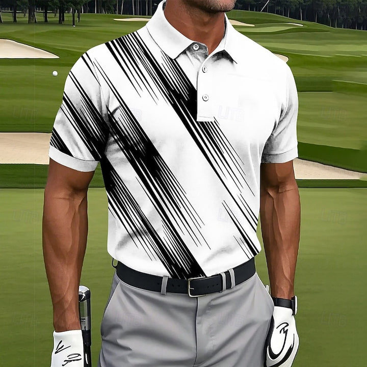 Lincoln | Diagonal Stripe Polo Shirt
