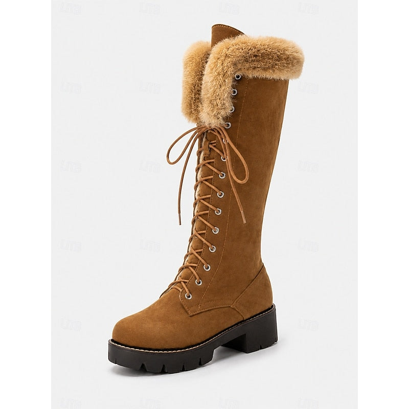 Katrina | Cozy-Cuff Lace-Up Winter Boots