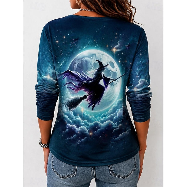 Hazel | Halloween Witch Silhouette Long Sleeve Top