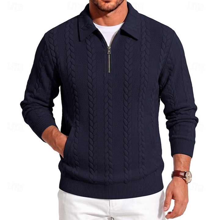 Donovan | Textured Quarter-Zip Sweater
