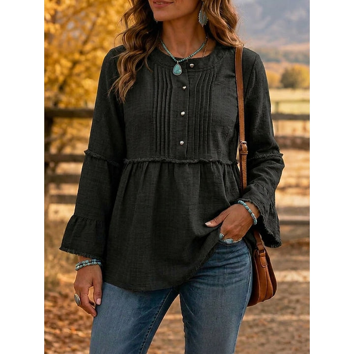 Hazel | Ruffled Peplum Blouse