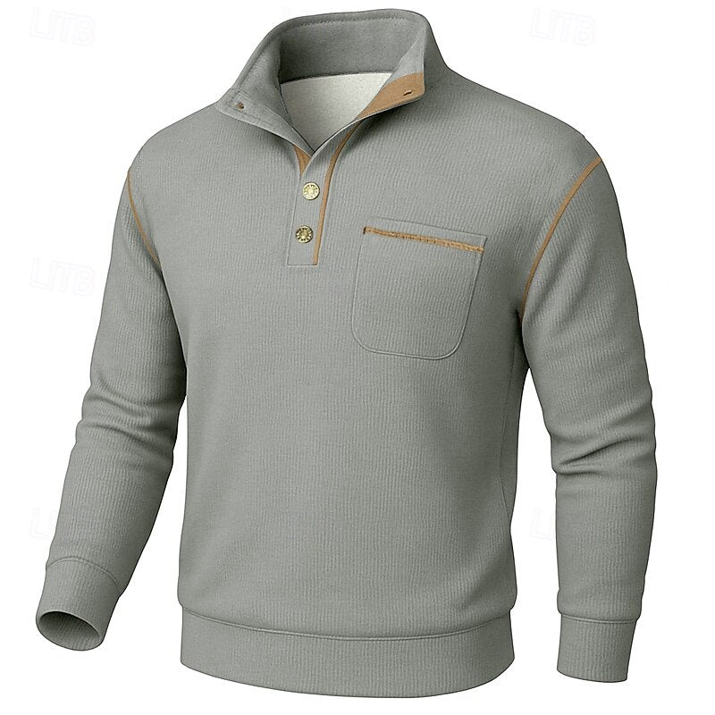 Barrett | Button-Up Standing Collar Pullover