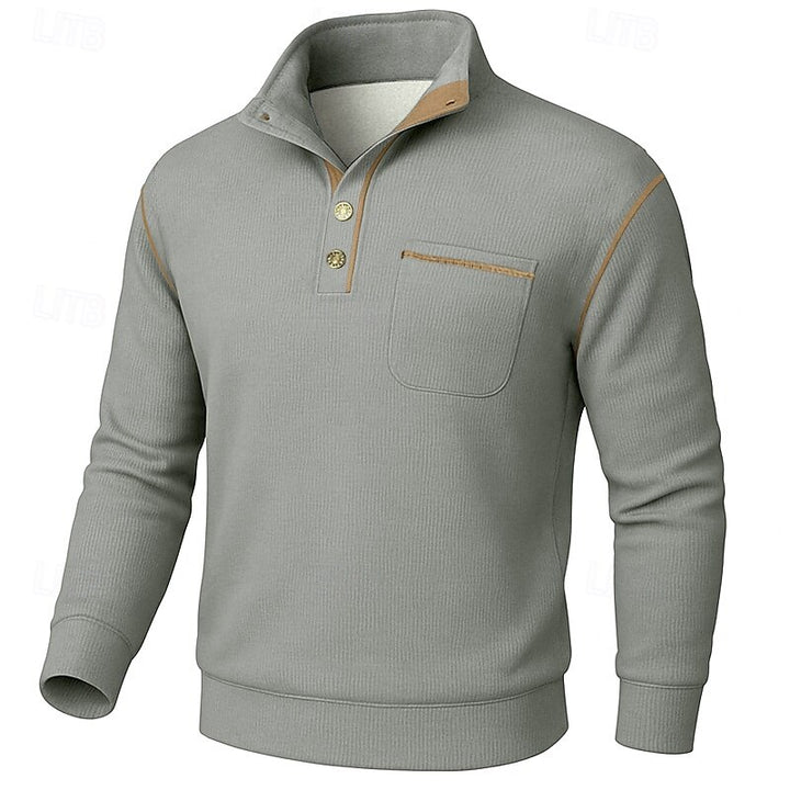 Barrett | Button-Up Standing Collar Pullover
