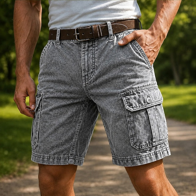 Larry | Men's Washed Cotton Cargo Shorts