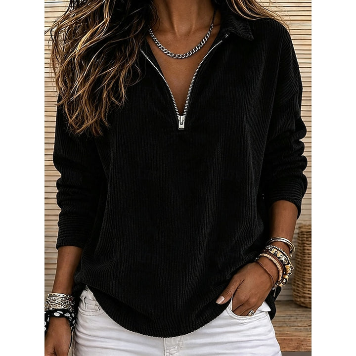 Vivian | Textured Half-Zip Top