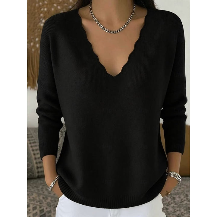 Margot | Scalloped Halloween V-Neck Sweater