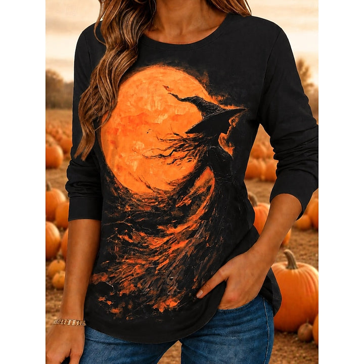 Prudence | Halloween Witch Graphic Long-Sleeve Top
