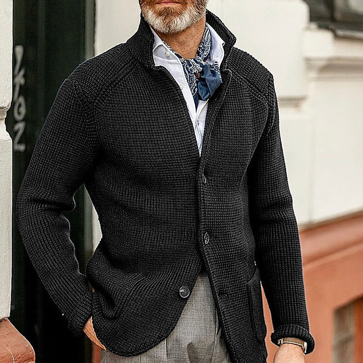 Callahan | Stand Collar Textured Cardigan