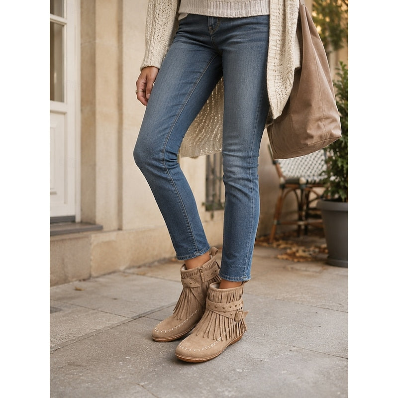 Cheyenne | Fringe Western Ankle Boots