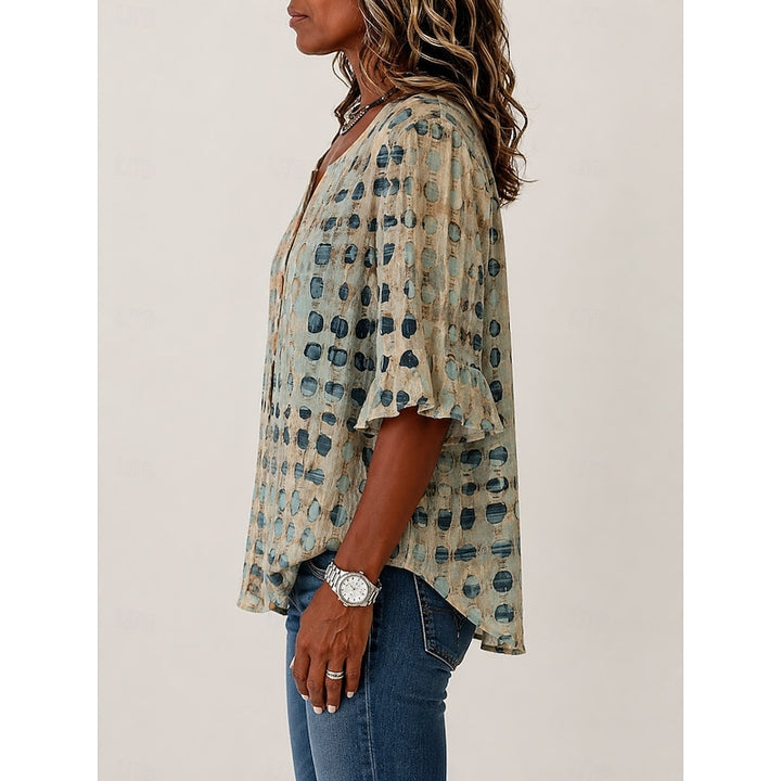 Odette | Artful Print V-Neck Blouse