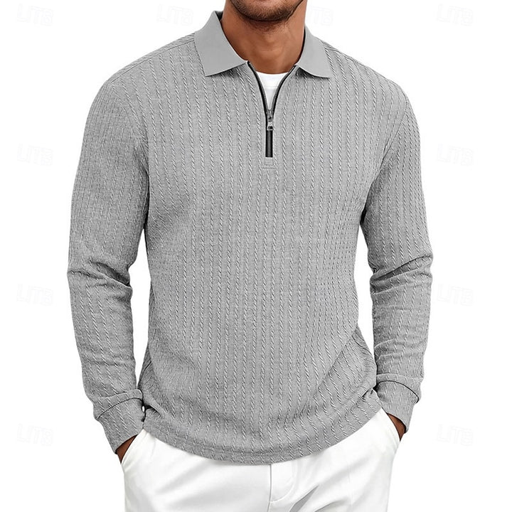 Maxwell | Textured Quarter-Zip Polo Shirt