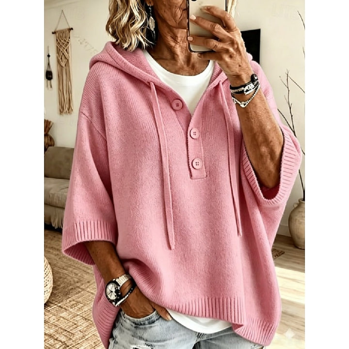 Danica | Relaxed Button-Neck Hoodie