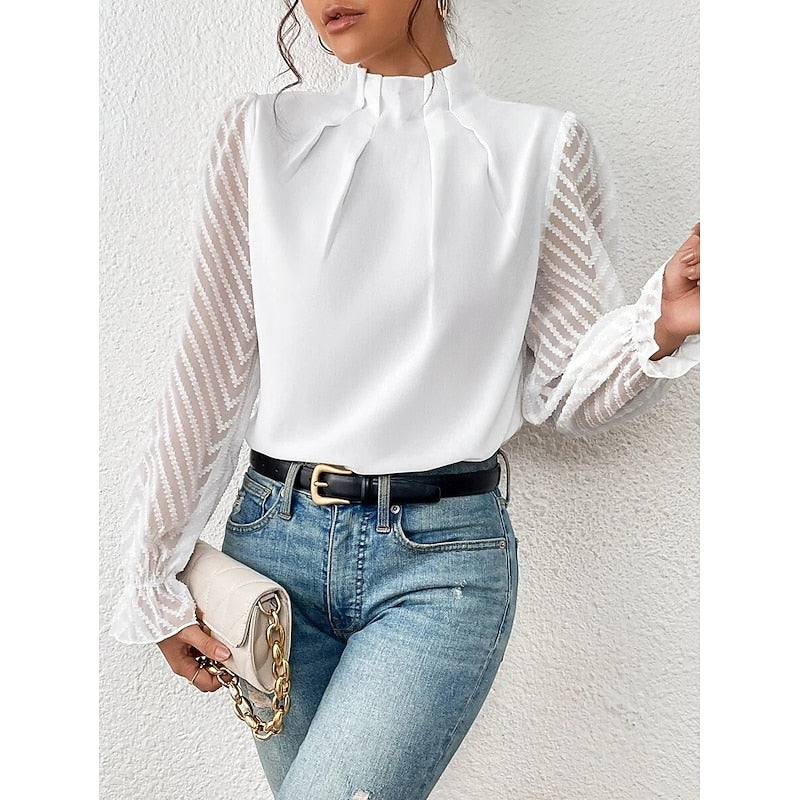 Patricia | Refined High-Neck Blouse