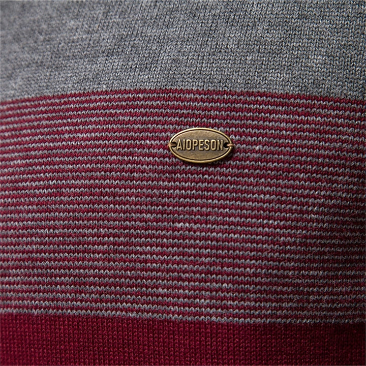 Sawyer | Quarter-Zip Striped Sweater