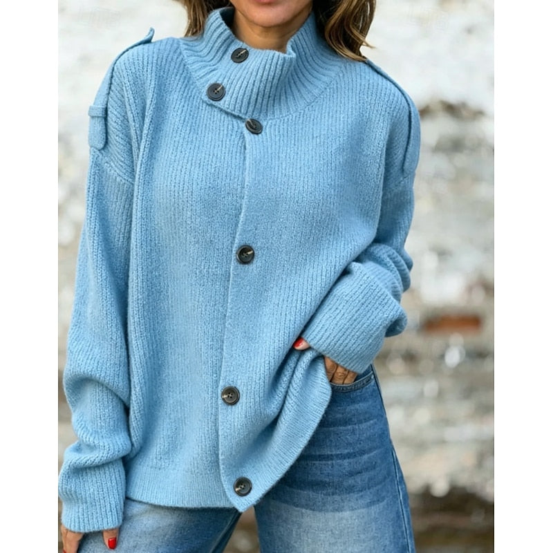 Lorna | Buttoned Stand-Collar Cardigan