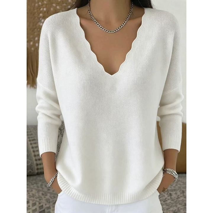 Margot | Scalloped Halloween V-Neck Sweater