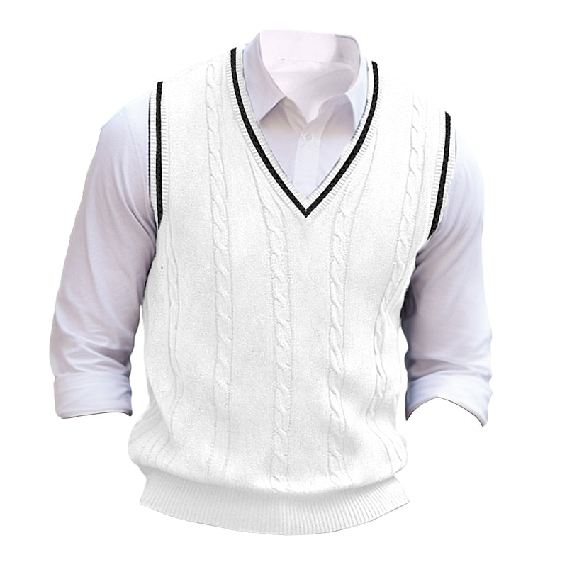 Arthur | Cable Knit V-Neck Sweater Vest