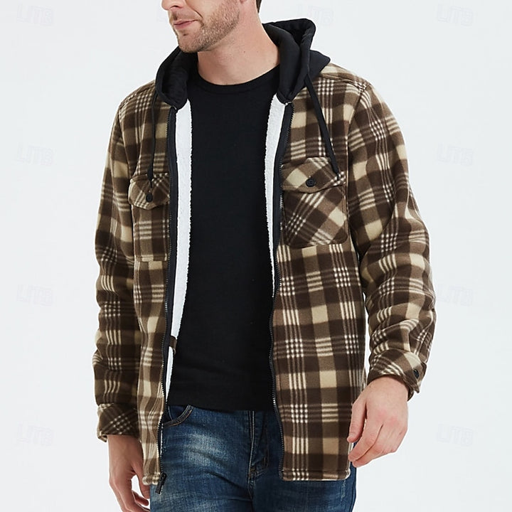 Emmett | Hooded Plaid Shirt Jacket