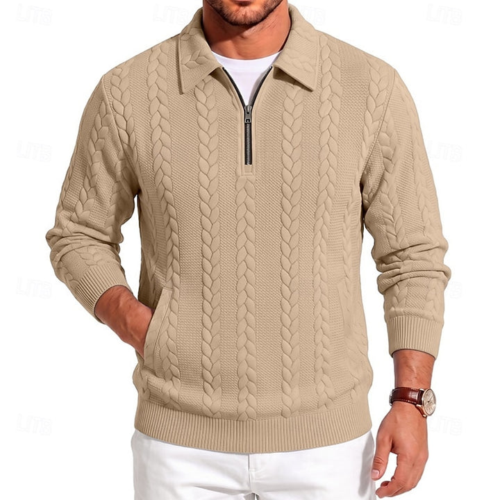 Donovan | Textured Quarter-Zip Sweater